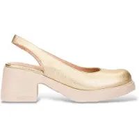 Wonders för kvinnor. E-7132 Flytres32 läderskor i guld (38), Hud, 5 till 8 cm, Ingen, Casual, Parti