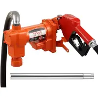 Vevor Bränsleöverföringspump, 12V DC 16 GPM 1/4 hk, Bensinutsugspump med automatiskt munstycke, utloppsslang och sugrör för bensin, diesel, fotogen, etanol- och metanolblandningar samt biodiesel
