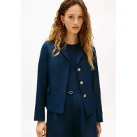 Tommy Hilfiger för kvinnor. WW0WW49335 Smalt skuren blazer med guldfärgade knappar i marinblå färg (42), Casual, Polyester, Marino