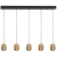 Highlight Glas pendellampa Golden Egg, dimbar, Creme / bärnsten, Vardagsrum / matsal, Glas, Modern, Pendellampa