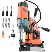 Vevor Magnetisk borrpress, 1400 W, 50 mm borrdiameter, 0-850 varv/min hastighet, vändbar riktning, Magnetisk borrpress med 6 kärnborrar, elektrisk borrmaskin för industri och heminredning