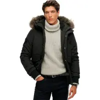 Superdry för män. M5011742A Everest Quiltad Bomberjacka med huva svart (XXL), Casual, Polyester