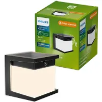 Philips LED-solcellslampa för väggmontering Diara, svart, sensor, IP44 Diara, Svart, Syntetmaterial, Utomhusvägglampa