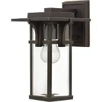 HINKLEY Vägglampa utomhus Manhattan, Brun / mässing, Metall, Industriell design, Utomhusvägglampa
