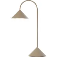 Frandsen LED-batteridriven bordslampa Grasp, sandgrå, höjd 47 cm dimbar, Aluminium / grå / zink, Metall, Design