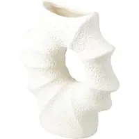 Home Styling Collection MURI porslinsvas i musselskalform, 21 x 7 x 23,5 cm, vit