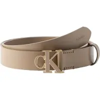 Calvin Klein Full Grain Leather Logo Buckle Belt