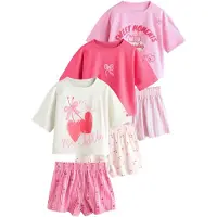 Next Pyjamas rosa / rosa / magenta / ljusröd / vit
