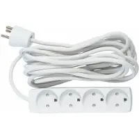 Microconnect 4 uttag M/J med 5 meter sladd vit