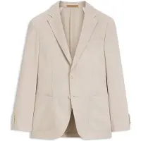 BOSS Slim-fit jacket in wool-blend seersucker