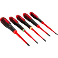 Bahco Ergo 1000V slimblade skruvmejselsats med 5 delar - LK, PH och Torx 10