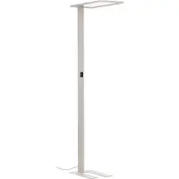 PRIOS Golvlampa Taronis , dimbar, Vitt / opal, Arbetsrum / kontor, Aluminium / grå / zink, Modern