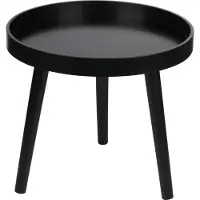 24hShop Runt sidobord Ø40x36cm - svart avlastningsbord / soffbord med metallben