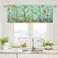 Cozy Up Home Gardinvalans, Vildblommor Vår Akvarell Blomma Blommönster Växter Kort Stång Fönsterbehandling för vardagsrum, sovrum, kök, badrum 26X45inchX2pcs