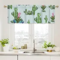 Cozy Up Home Gardinvalans, Vildblommor Vår Akvarell Blomma Blommönster Växter Kort Stång Fönsterbehandling för vardagsrum, sovrum, kök, badrum 26X30inchX2pcs