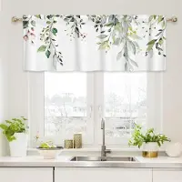Cozy Up Home Gardinvalans, Vildblommor Vår Akvarell Blomma Blommönster Växter Kort Stång Fönsterbehandling för vardagsrum, sovrum, kök, badrum 26X36inchX2pcs