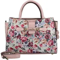 LAURA VITA Ayna-02 Dames Schoudertas mötte Roze Bloemenprint en Verstelbare Bandjes