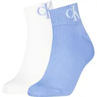 Calvin Klein Ankelstrumpor - Kvartal - 2-pack - Sky Blue/Vit - - 39/42 - Strumpor