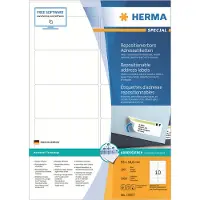 Herma Avtagbara etiketter A4 | 96 x 50,8mm | 10307 | vit | 1.000st