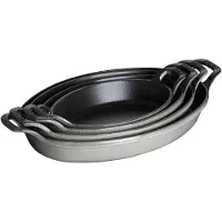 Staub Oval Form i Gjutjärn 24 Cm - Ugnsformar Grå