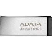 ADATA UR350 - USB flash-enhet - 64 GB - USB 3.2 Gen 1 - svart, nickel