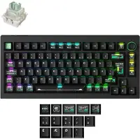Keychron Lemokey L5 HE - 8K 75% Knob Cyber Lime Magnetic Switch (Hall Effect) - Gaming Keyboard - Utan numpad - Nordisk - Svart