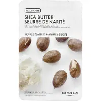 THE FACE SHOP , Real Nature, Skönhetsansiktsmask, Sheasmör, 1 Ark, 20g (0.70oz) white