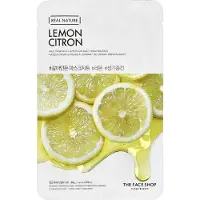 THE FACE SHOP , Real Nature, Skönhetsansiktsmask, Citron, 1 Ark, 20g (0.70oz) beige