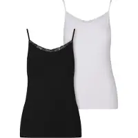 Urban Classics Basic Cotton Lace ärmlös T-shirt 2 Enheter