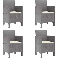 vidaXL Trädgård Stol 4 pcs Ljusgrå 53 x 49 x 85 cm Polypropylen