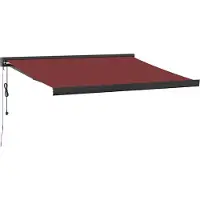 vidaXL Markis automatiskt infällbar vinröd 350x250 cm