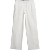 Superdry för kvinnor. W7011182A Byxor i linne med vit dragsko (42), Casual, Lino