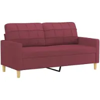 vidaXL 2-sitssoffa vinröd 140 cm tyg