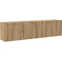 vidaXL Väggmonterad tv-bänk 2 st ek 80x30x41 cm
