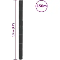vidaXL Ogräsmatta svart 1,5x150 m PP