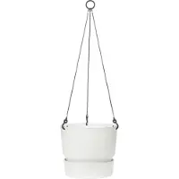 Elho Pot de fleurs à suspendre Greenville - Ø 23,9 x H 20,3 cm - Extérieur - Blanc vit