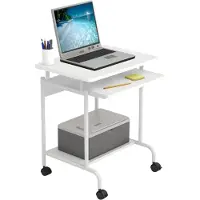 Techly ICA-TB S005W, Rak, Rektangulär form, MDF, Metall, Hemmakontor, Vit