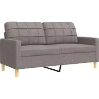 vidaXL Soffgrupp 2 delar taupe tyg