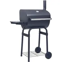 vidaXL Kolgrill/rökargrill med nedre hylla svart