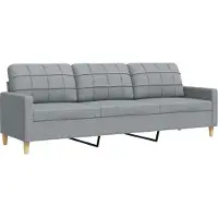 vidaXL 3-sitssoffa ljusgrå 210 cm tyg