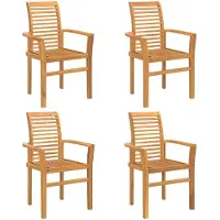 vidaXL Matstol 4 pcs Brun 62 x 55 x 94 cm Massivt teakträ