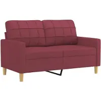 vidaXL 2-sitssoffa vinröd 120 cm tyg