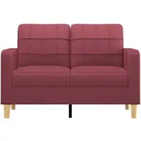 vidaXL 2-sitssoffa vinröd 120 cm tyg