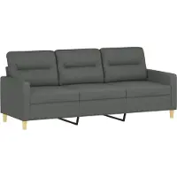 vidaXL 3-sitssoffa mörkgrå 180 cm tyg