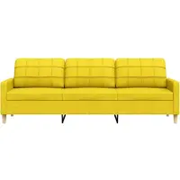 vidaXL 3-sitssoffa ljusgul 210 cm tyg