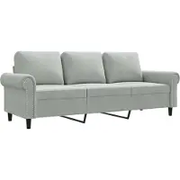 vidaXL 3-sitssoffa ljusgrå 180 cm sammet