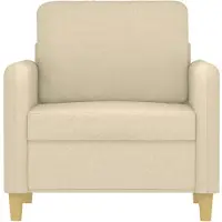 vidaXL Fåtölj gräddvit 60 cm tyg