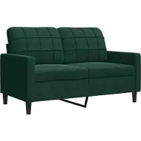 vidaXL Soffa 2-sits mörkgrön 120 cm sammet
