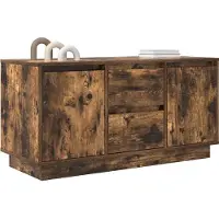 vidaXL TV-bänk med LED-lampor rökt ek 100x41x50 cm