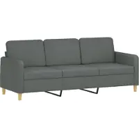 vidaXL 3-sitssoffa mörkgrå 180 cm tyg